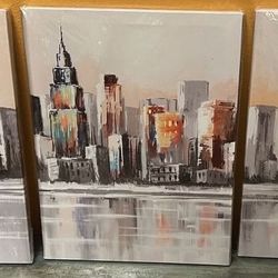 New York City Pictures on Canvas 3 Pack. Ready To Hang.