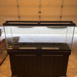 55 gallon Aqueon Fish Tank And Pinewood Stand. 