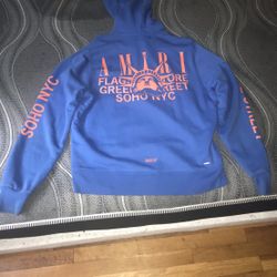 Amiri Soho NYC Flagship Blue/orange Hoodie