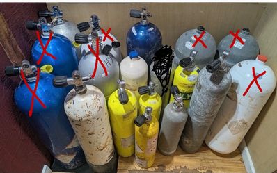 Scuba tanks for sale - multiple sizes: $100–$150