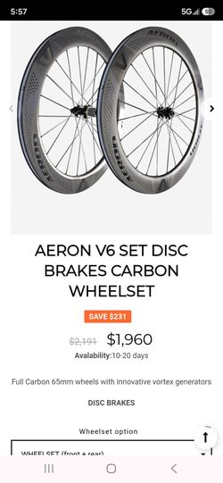 AERON V6 SET DISC BRAKES CARBON WHEELSET