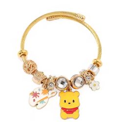 Painting With Winnie The Pooh Charm Bracelet 