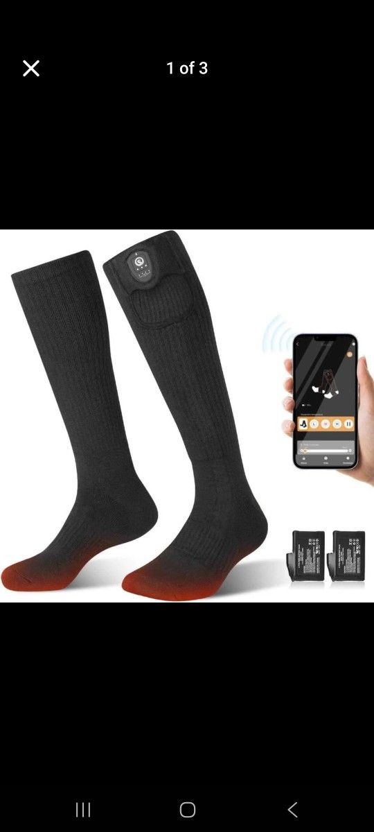 HEAT Heated Socks for Men Women, App Control Rechargeable Heating Socks, Electric Battery Powered