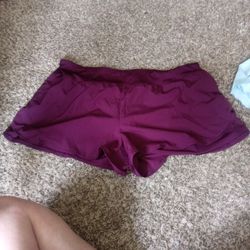 Red Shorts And A Light Blue Skort Skirt 