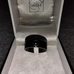 Beautiful Lalique Sterling Silver Ring with Round Cabochon – Discontinued Style