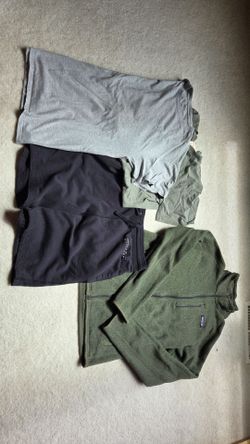 Lot of Mens Sz Medium Basics: GAP long-sleeved T-shirts, Patagonia Fleece Jacket. Price is OBO.