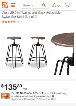 Set of 2 Bar Stools - New In Box