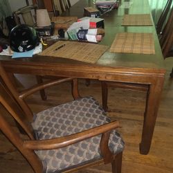 Mahogany Inlaid Table And  8 Chairs 2 Captains 6 