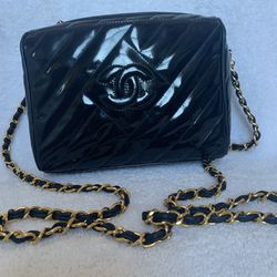 Authentic black Chanel camera bag