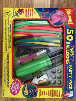 Twisty balloons 50 pack with pump