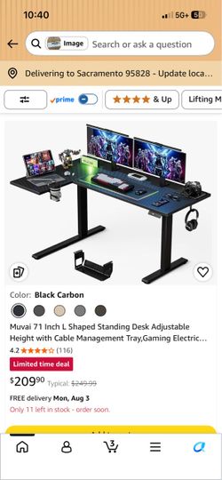Muvai 71 Inch L-Shaped Electric Standing Desk