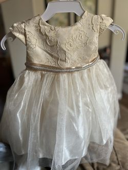 Babygirl Wedding Dress, Babygirl Champagne Dress 18 Months