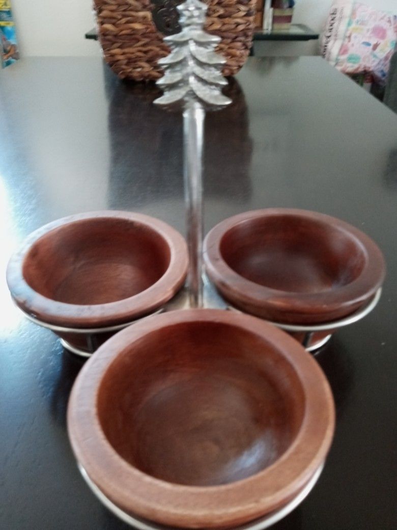 Pine Tree With Wooden Bowls