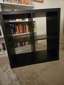 Black square bookshelf