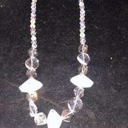 14k Gold Clasp & Bead Crystal Necklace 
