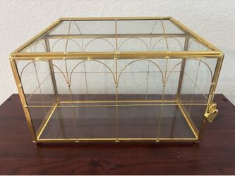 Gold glass envelope card box