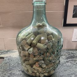 Large, Unique  Bottle With Wine Corks
