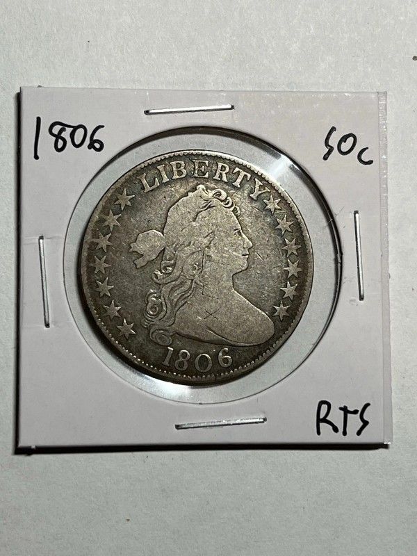 1806 Draped Bust Half Dollar 50c Early Silver Nice VG/F Great Strike