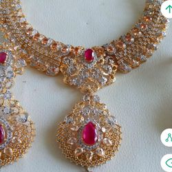 Jewellery Set With Tikka Earrings Necklace And Anklet