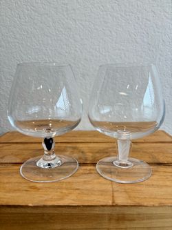 Vintage Cristal d'Arques Durand France Courvoisier Cognac Brandy Snifters - Replacement Barware Set