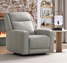 Simon Li Wren Zero Gravity Power Leather Recliner with Power Headrest
