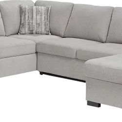Angelino Heights Gray 3 Pc Sleeper Sectional