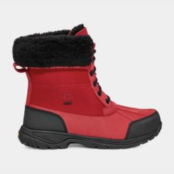 UGG BUTTE SAMBA RED WATERPROOF LEATHER WINTER SNOW BOOTS, Men Size 10