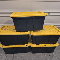 27 gallon Greenmade storage bins with lids Set of 5 For $20