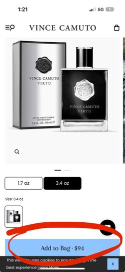 Vince Camuto Virtu – 3.4 oz (Men’s Eau de Toilette)