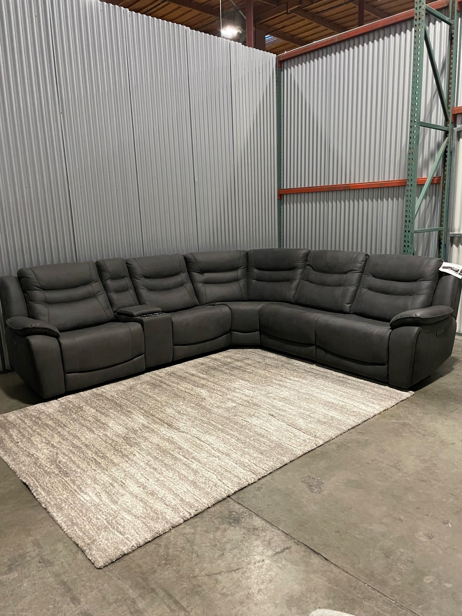 Kelsee Fabric Power Reclining Sectional Delivery Available for Sale