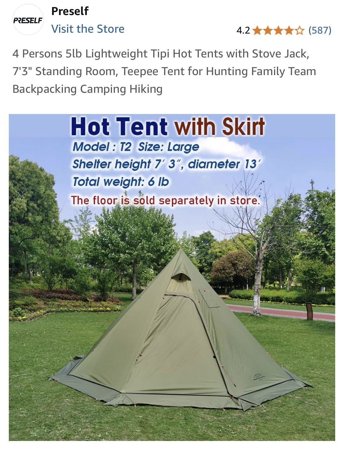 Brand New Tipi Tent And Pellet Stove And Chimney