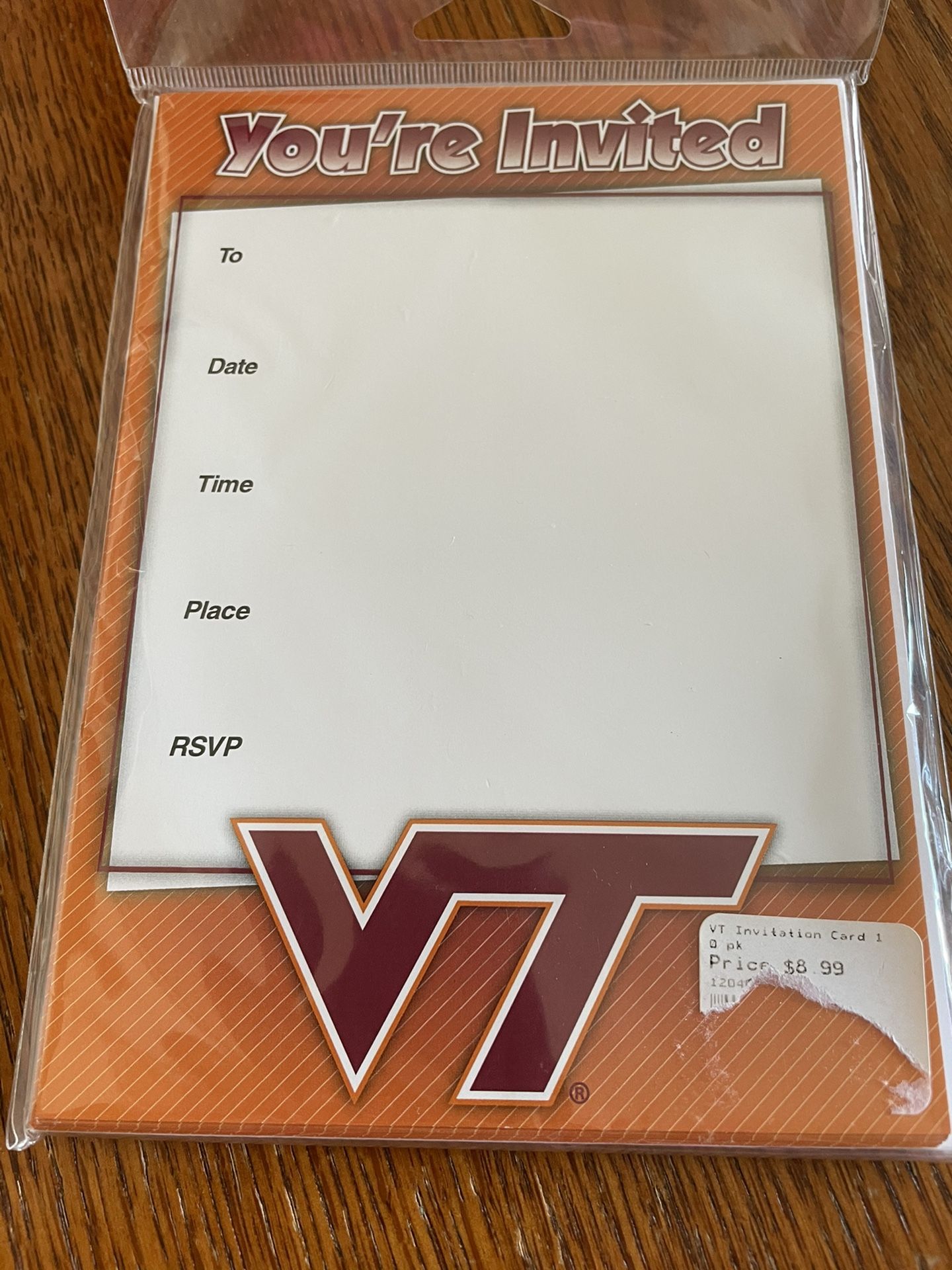 VT Invitation Cards . Pack Of 10. New