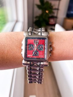 Oakley Minute Machine Red Face Titanium Watch