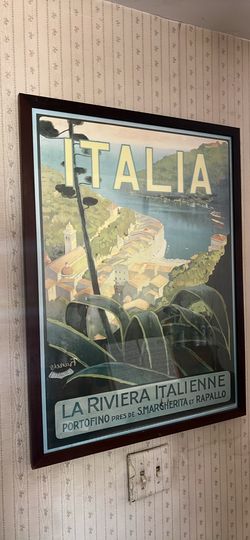 Three Framed Italy Travel Posters - Florence , Portofino, Roma