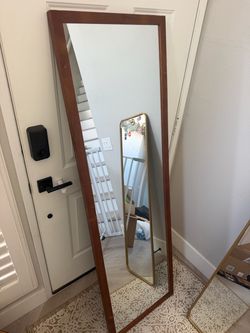 Full-Length Floor Mirror Wood Frame