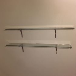 Glass & Dark Brown Shelf’s 