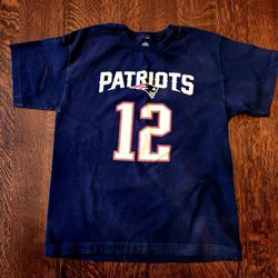 New England Patriots Tom Brady 12 🏈 Football NFL Tshirt Youth Size Large 14-16 EUC $20