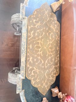 Beaded gold table mat