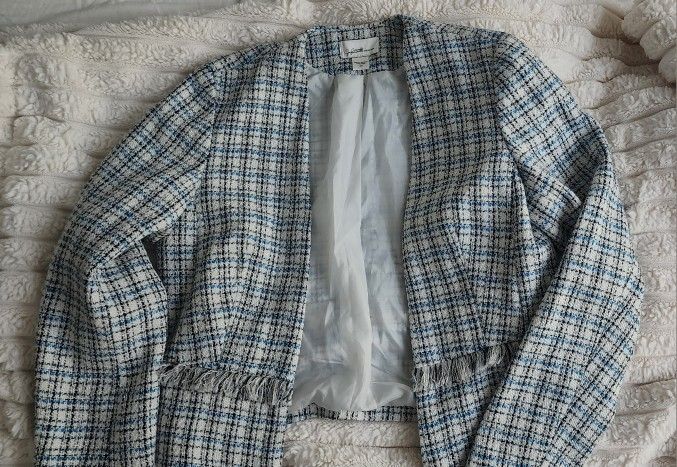 Blue & White Plaid Blazer