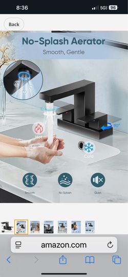 Bathroom Faucets for Sink 3 Hole, Matte Black and Nickel F12  $30