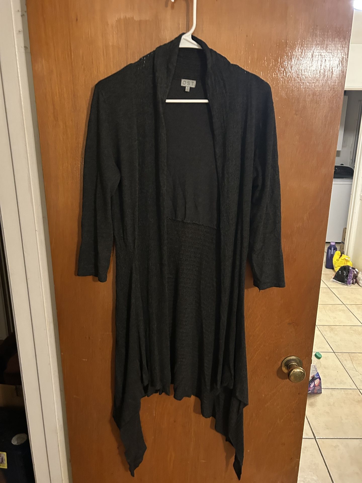 Women's Black Long Cardigan