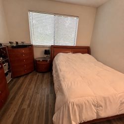 Bedroom Set (Bed with Headboard Storage, Night Stand, Dresser with Mirror, Dresser)