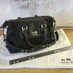 COACH Vintage Madison Sabrina Black Logo Handbag (w/ Dust Cover and More) #12947
