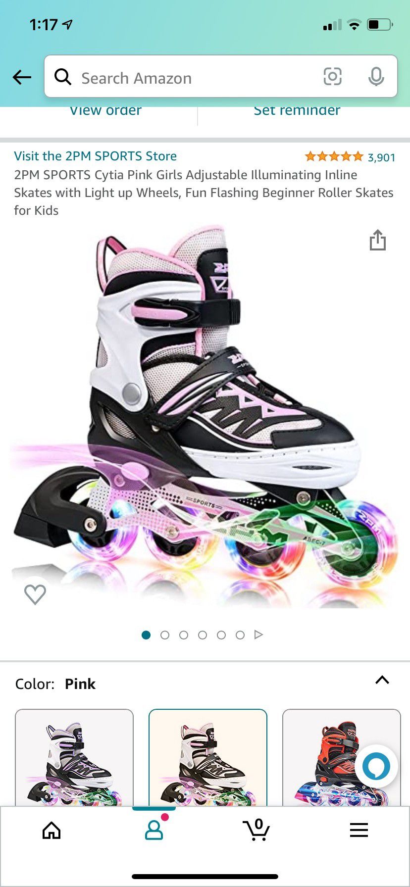 GIRLS ROLLERBLADES WITH LIGHT UP WHEELS 