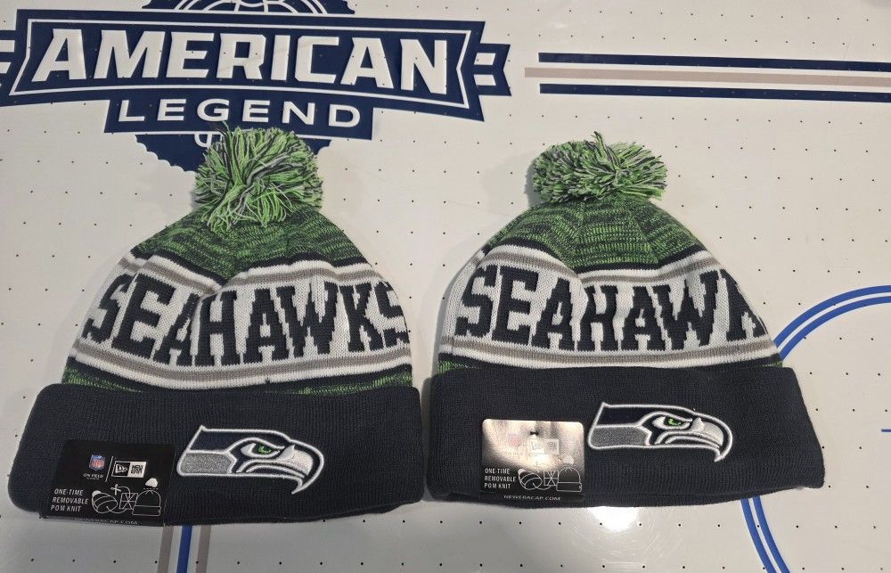 2 PACK SEATTLE SEAHAWKS BEANIE HATS..
