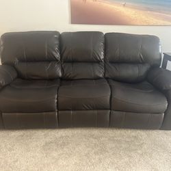 Faux Leather Couch Recliner $40