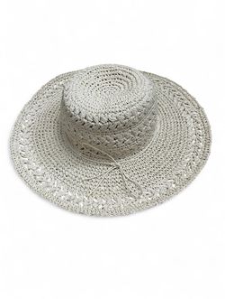 cream white wide brim straw hat