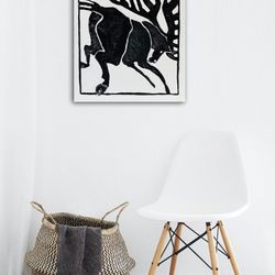 Painting Animal Deer. Original handmade acrylic painting on canvas
