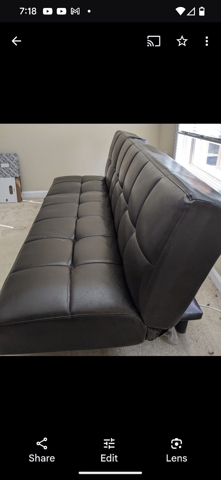 Leather Futon Sofa 