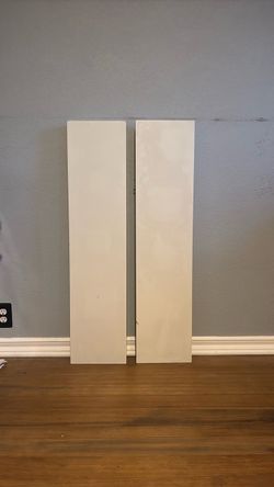 White floating shelves